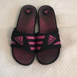 Pink Adidas Slides